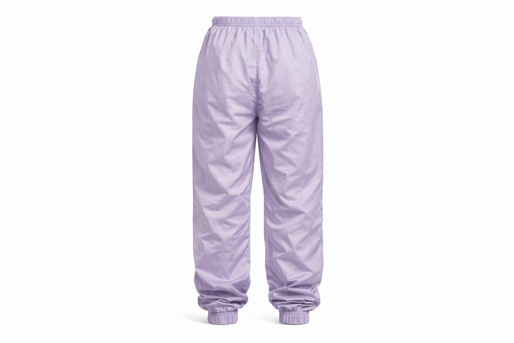 LILAC WINDBREAKER PANTS.
