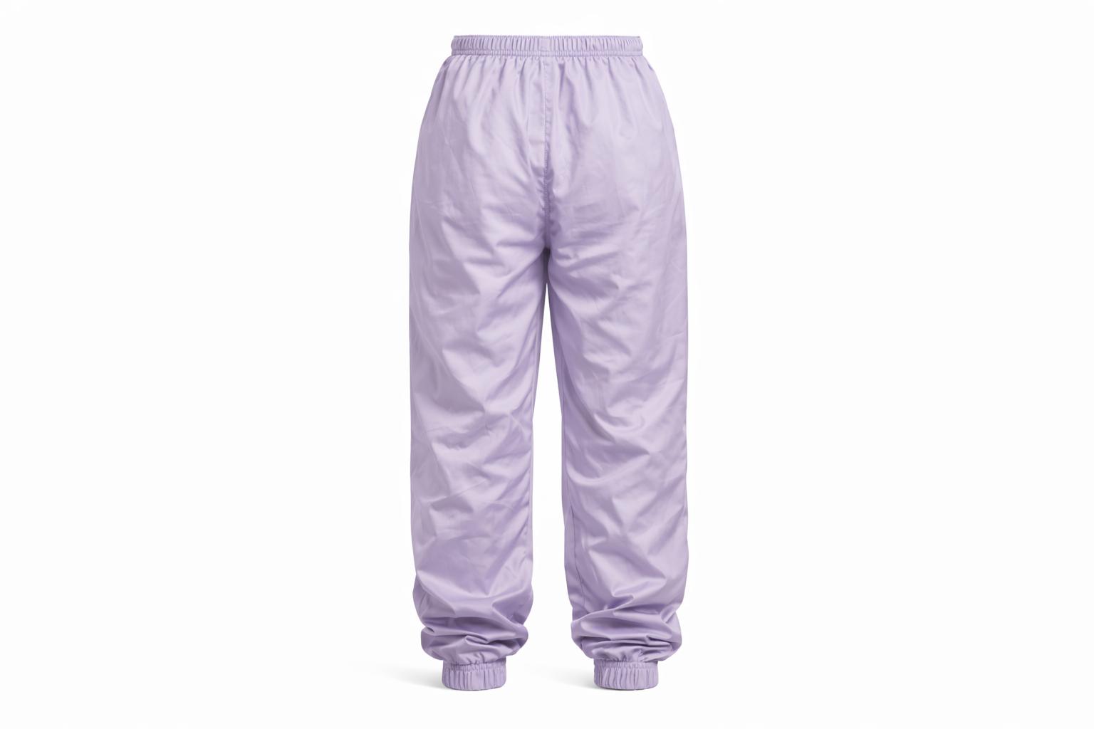 LILAC WINDBREAKER PANTS.